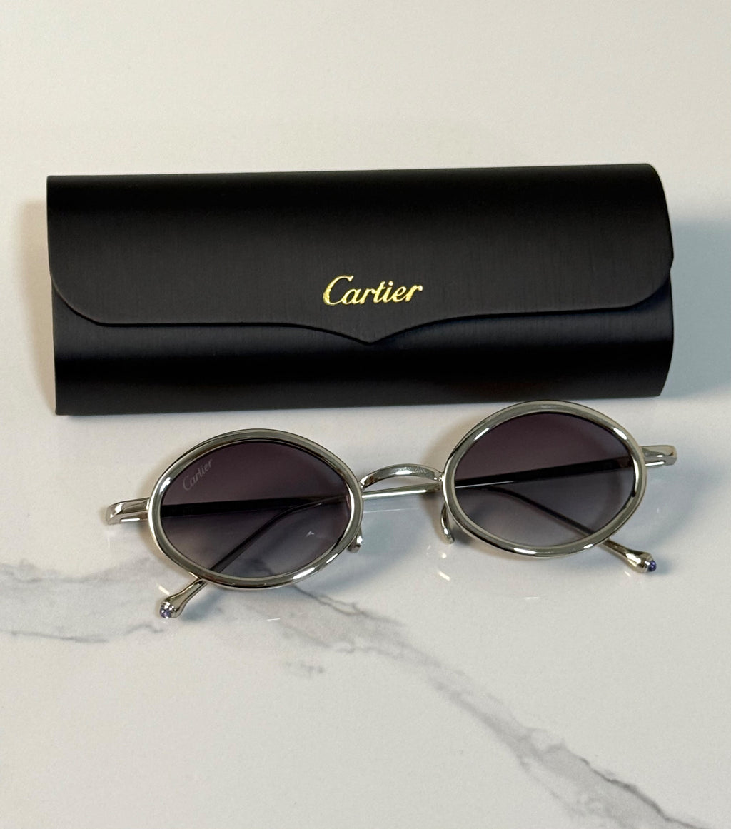 Cartier Round/Oval Gold Metal Frame Sunglasses