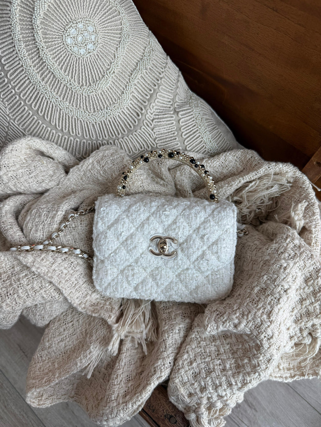 Chanel Flap Bag with Tweed Finish