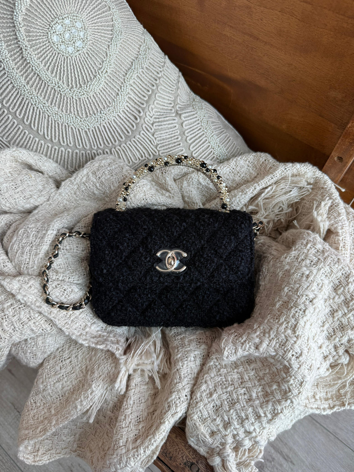 Chanel Flap Bag with Tweed Finish