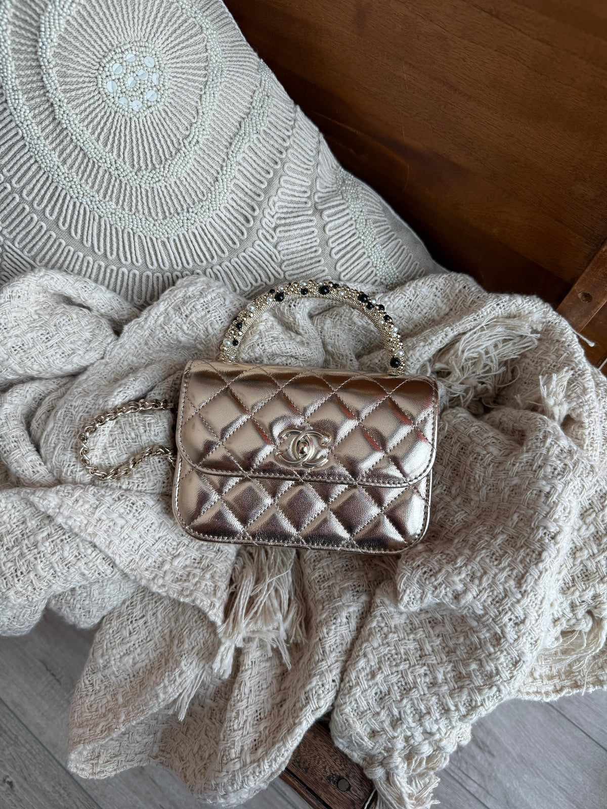 Chanel Flap Bag with Tweed Finish