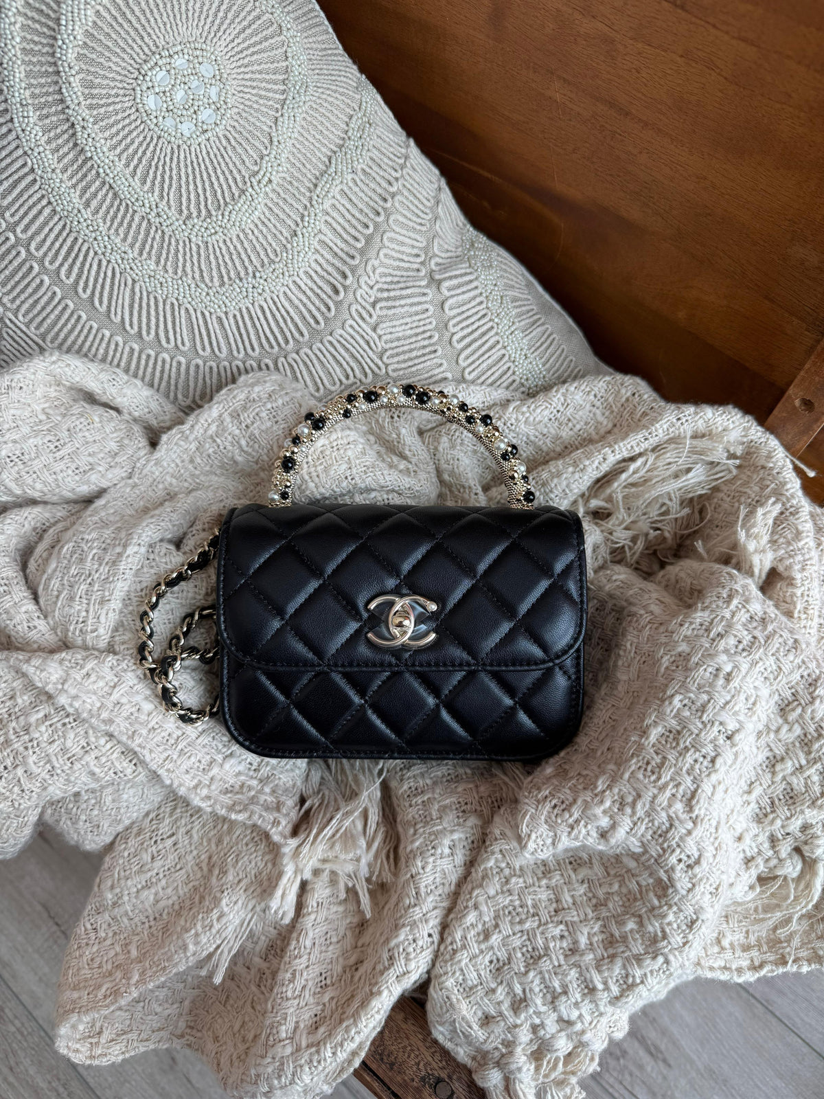 Chanel Flap Bag with Tweed Finish