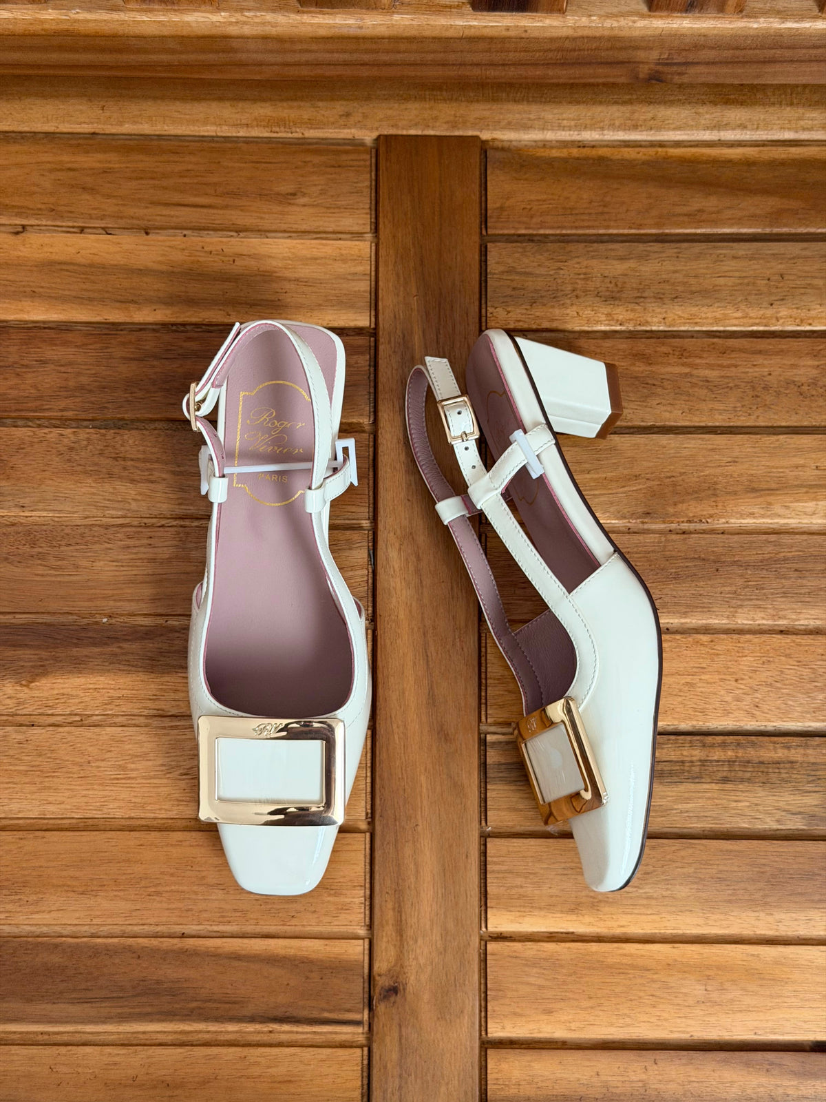 Roger Vivier Belle Vivier Metal Buckle Slingback Pumps