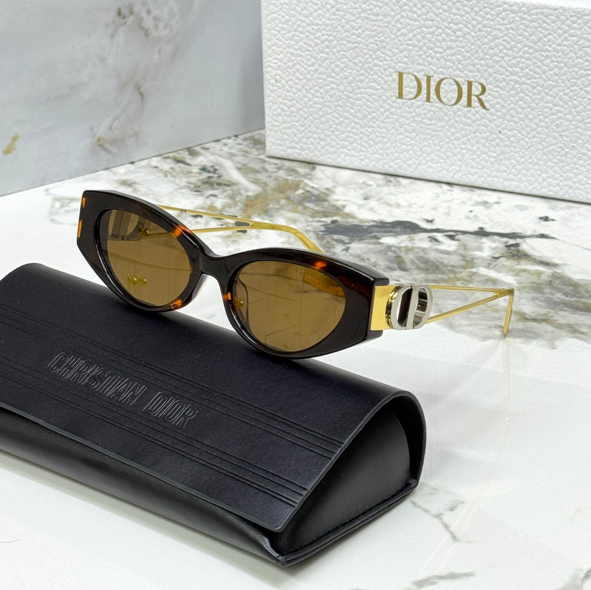 Dior Cat-Eye Sunglasses with CD Logo Temples