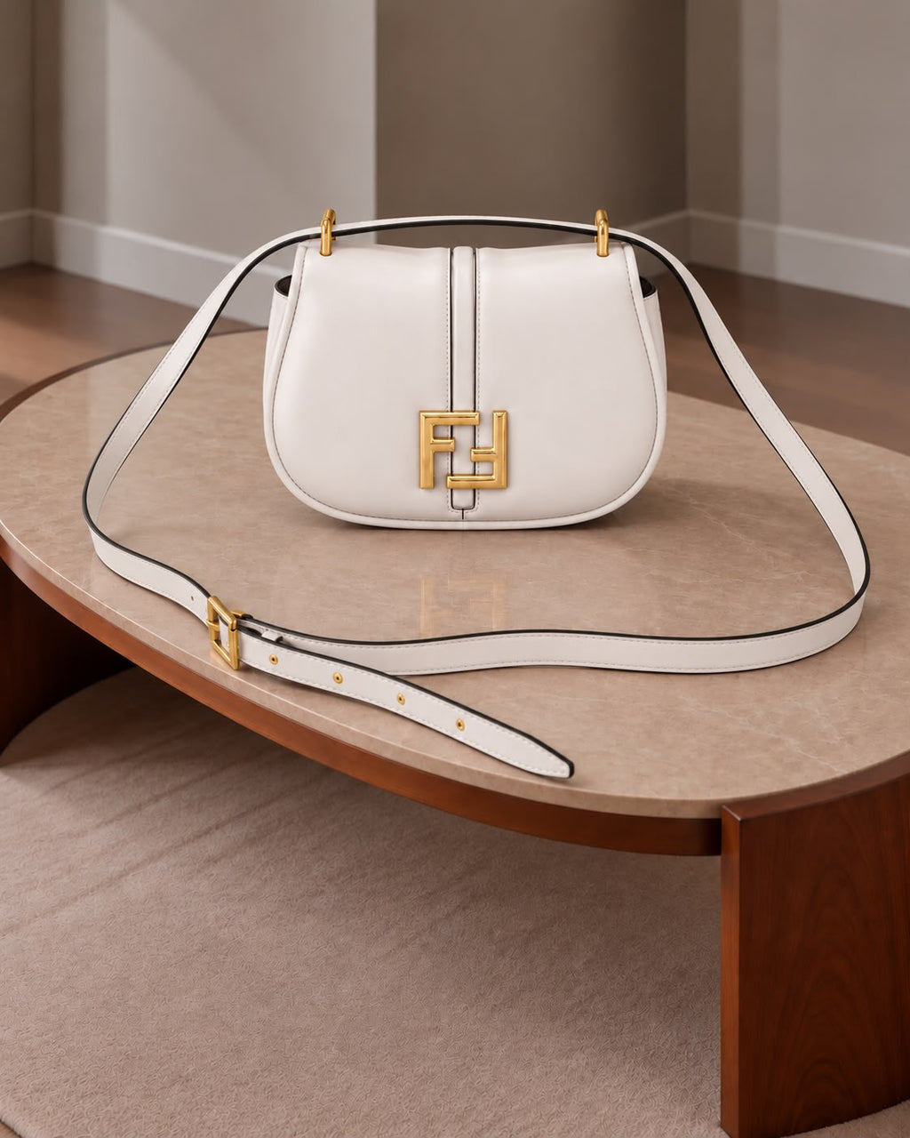 Fendi FFi Leather Shoulder Bag