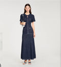 Sandro Short-Sleeve Knit Midi Dress