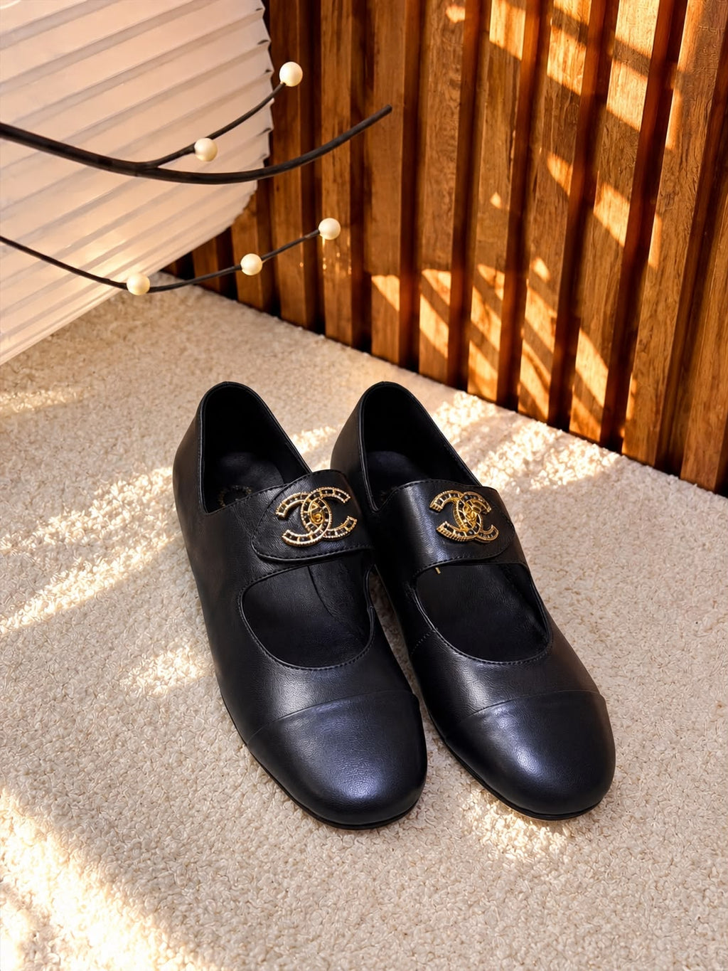 Chanel CC Logo Mary Jane Flats