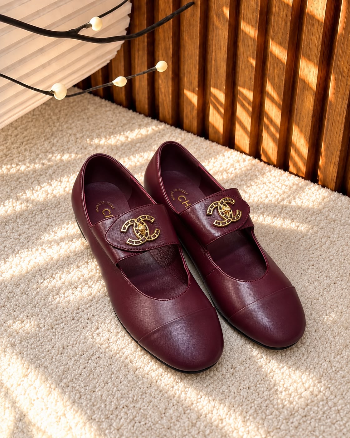 Chanel CC Logo Mary Jane Flats