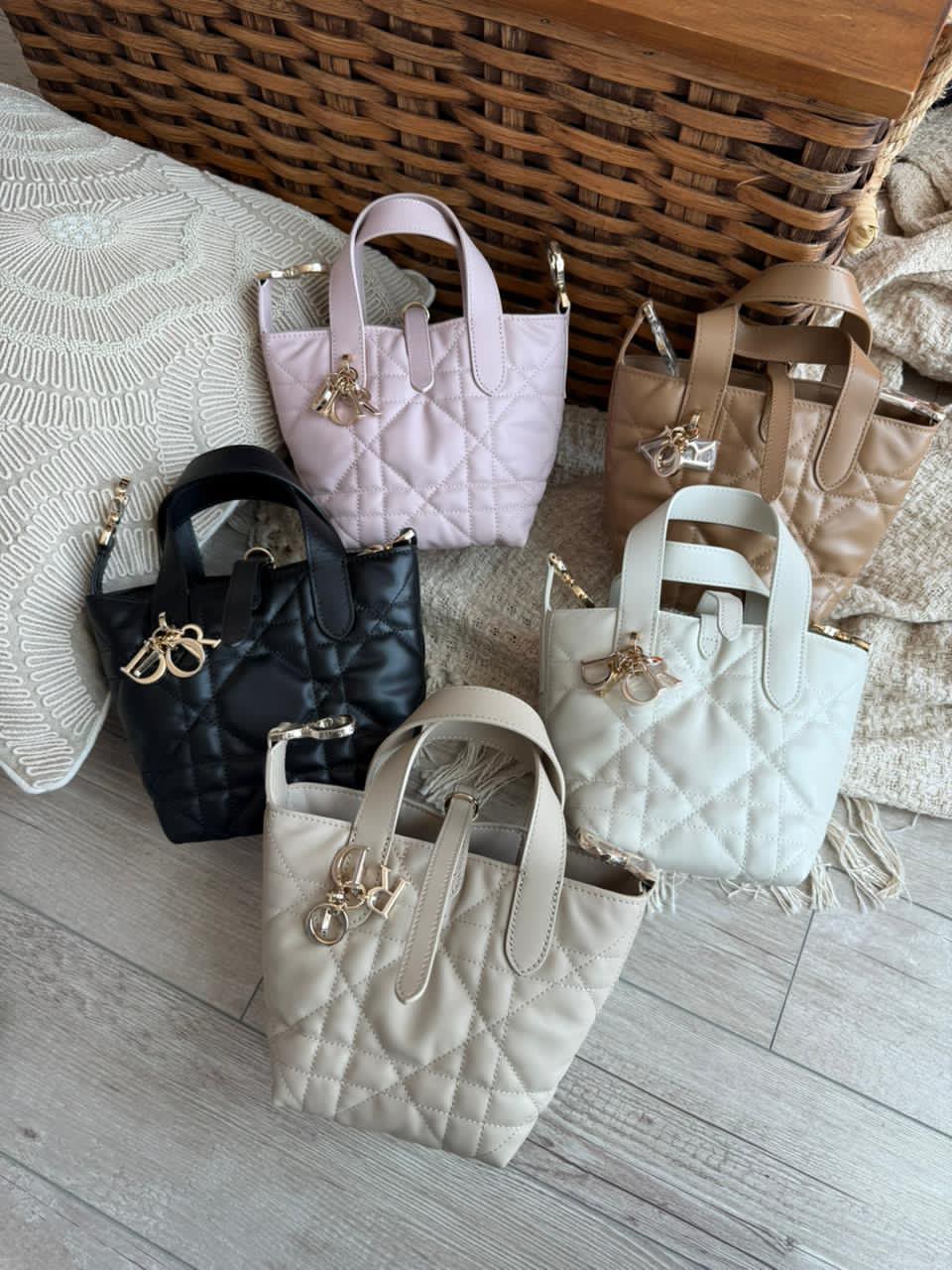 Christian Dior Cannage Quilted Mini Tote Bag