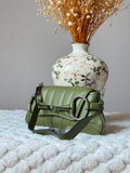 Gucci Horsebit 1955 Padded Leather Chain Shoulder Bag in Green