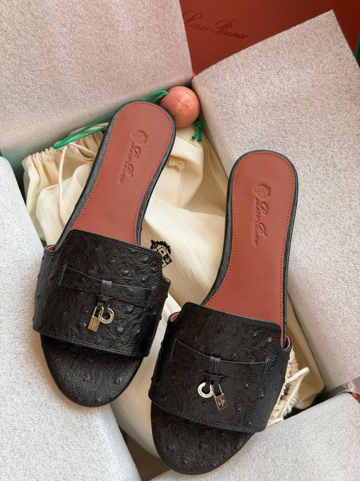 Loro Piana Leather Flat Slides