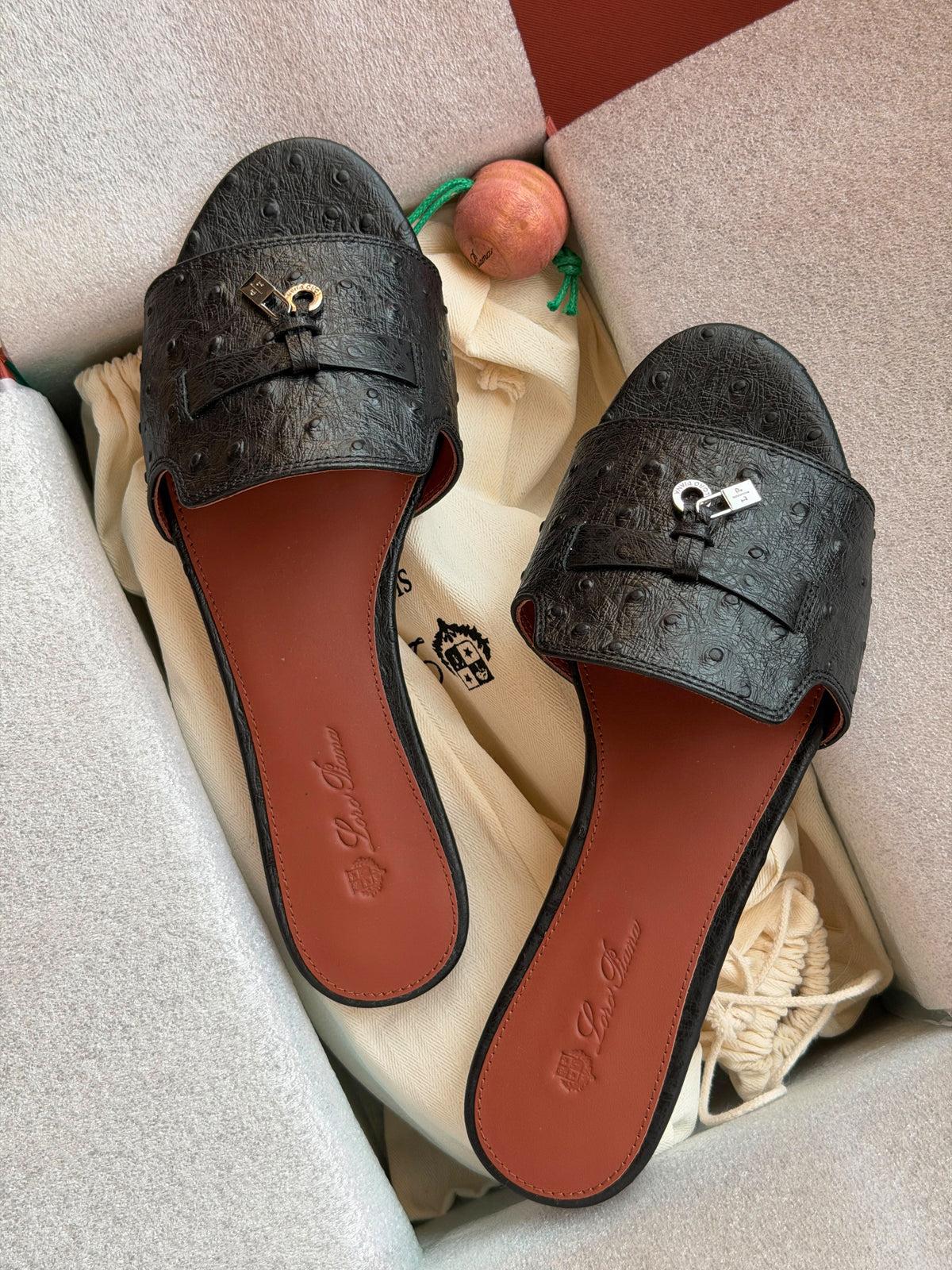 Loro Piana Leather Flat Slides
