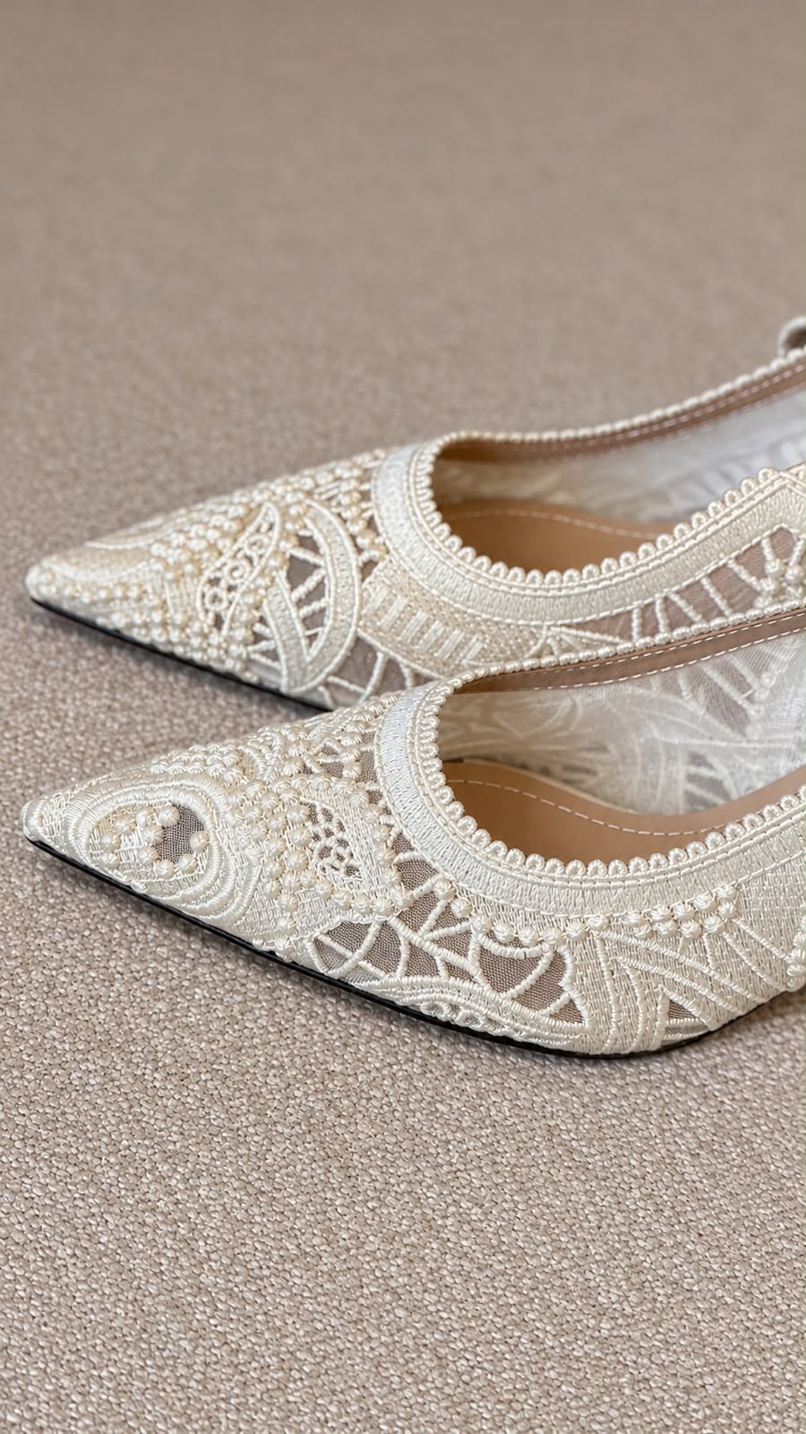 Dior Fabric and Lace Slingback Heels