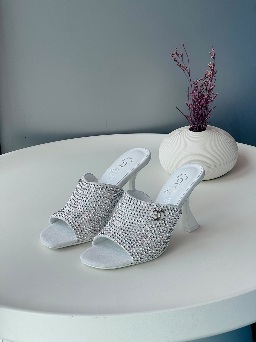 Chanel Luxury High Heel Mule Sandals