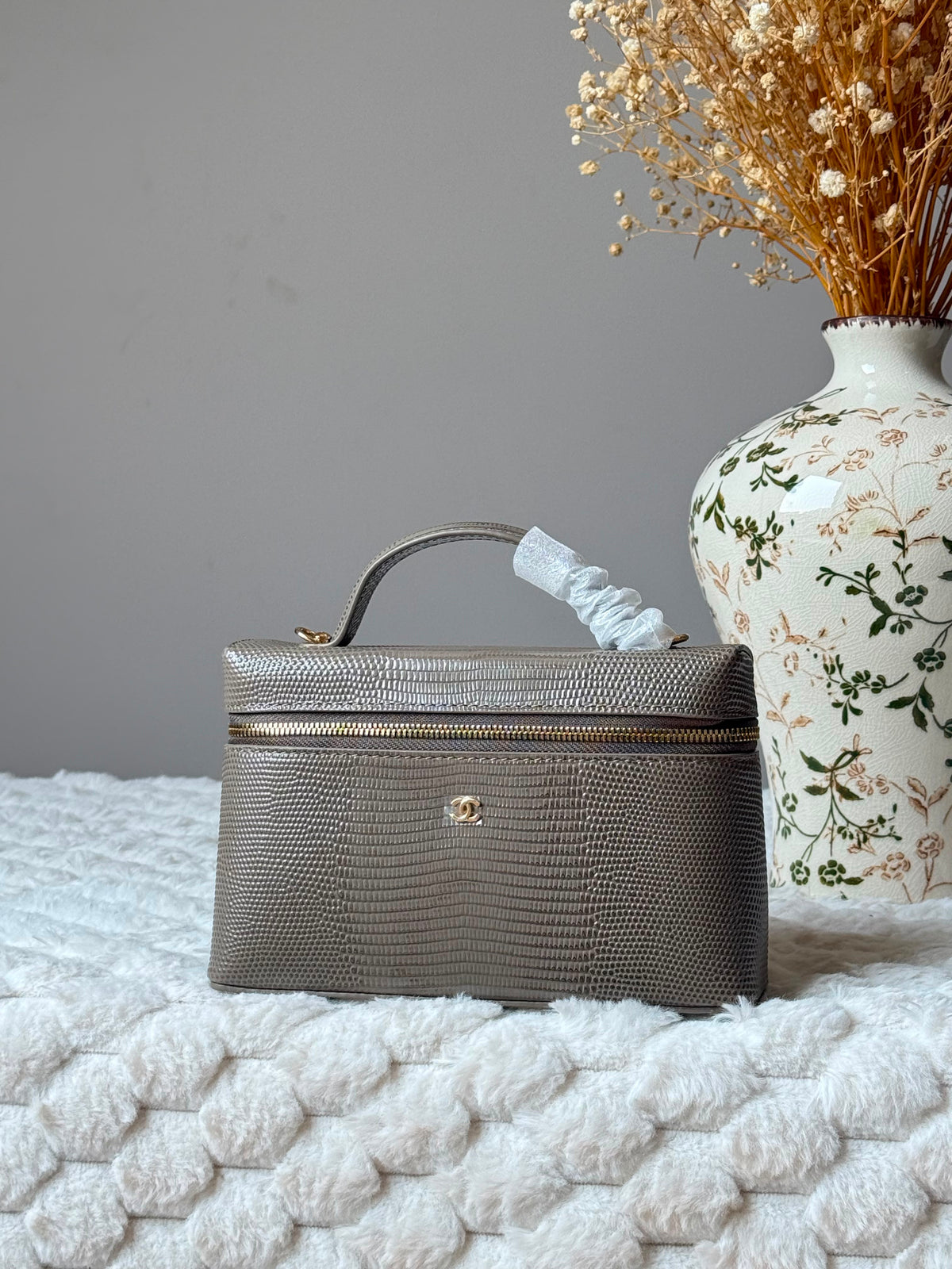 Chanel Lizard-Embossed Calfskin Top Handle Vanity Case