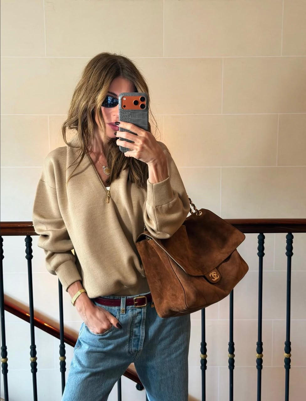 Chanel Half-Zip CC Logo Knit Sweater & Shoulder Bag Collection