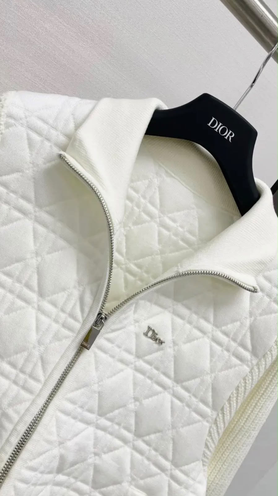 Dior Cannage Quilted Zip-Up Cardigan Jacket Collection