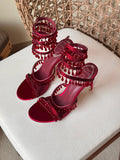 Rene Caovilla Chandelier Burgundy Sandals