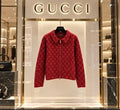 Gucci GG Wool Blend Bouclé Knit Zip Cardigan