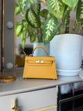 Hermès Mini Kelly II Epsom Orange Gold Hardware