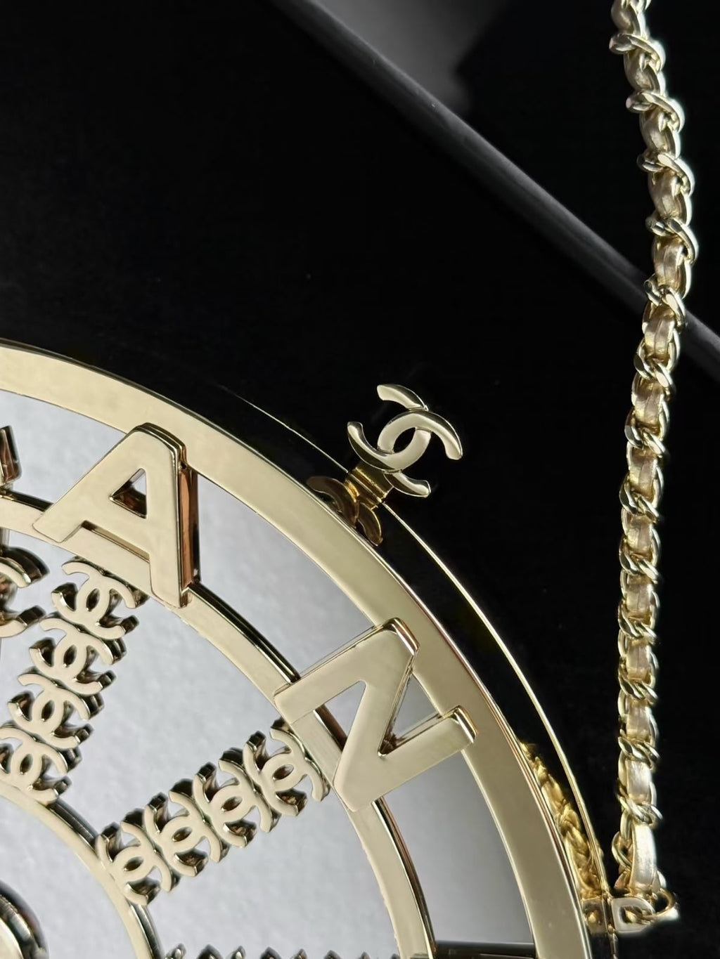 CHANEL Semicircle Chain Evening Bag