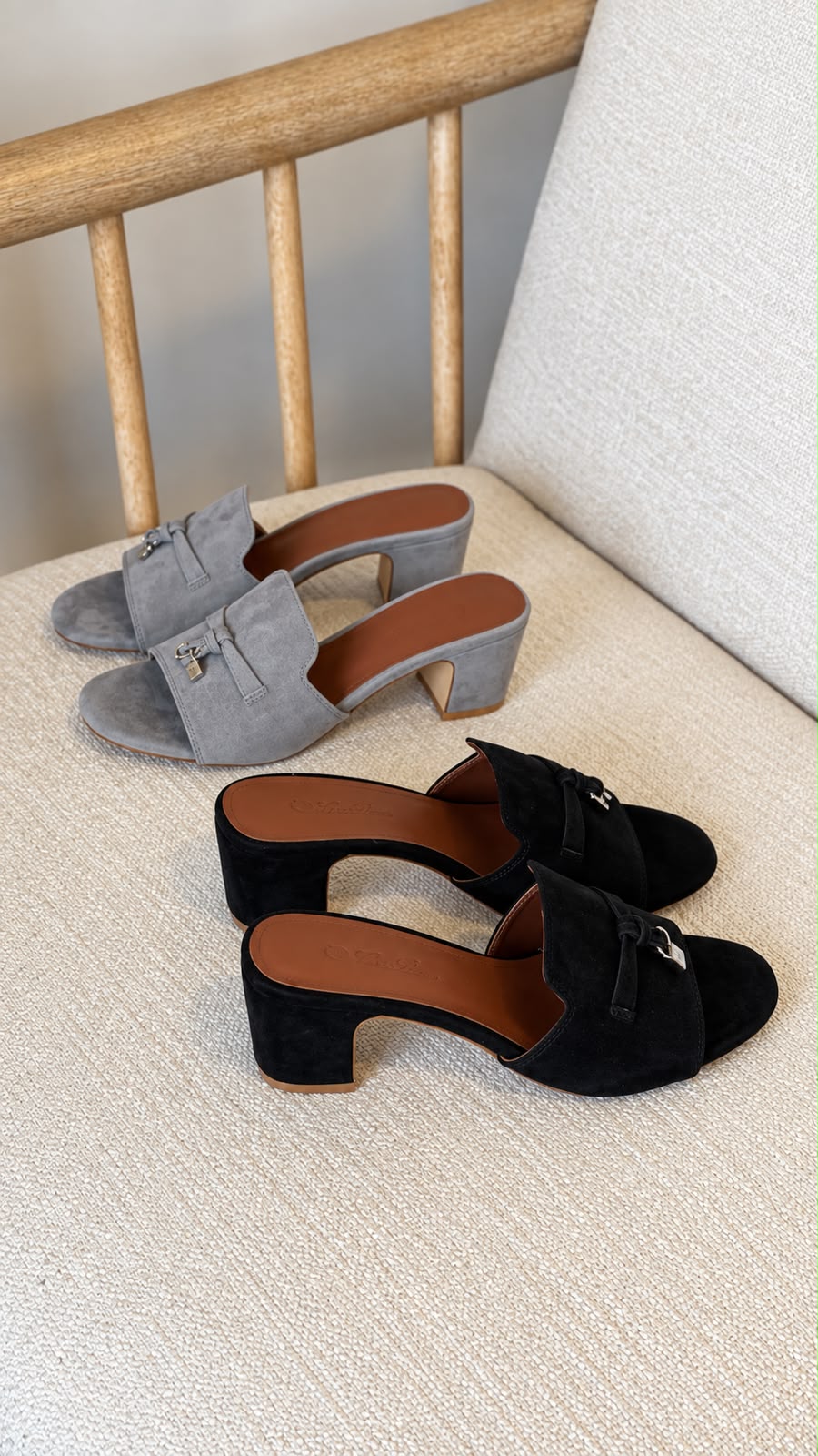 Loro Piana Summer Charms Suede Mules