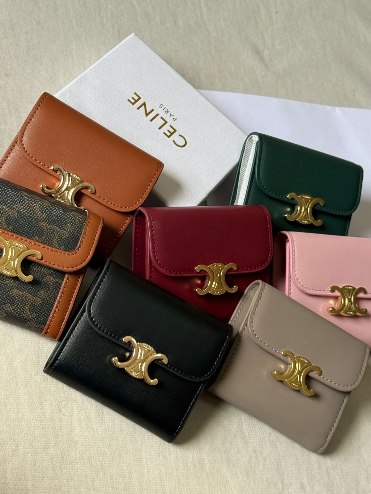 celine Triomphe Compact Flap Wallet
