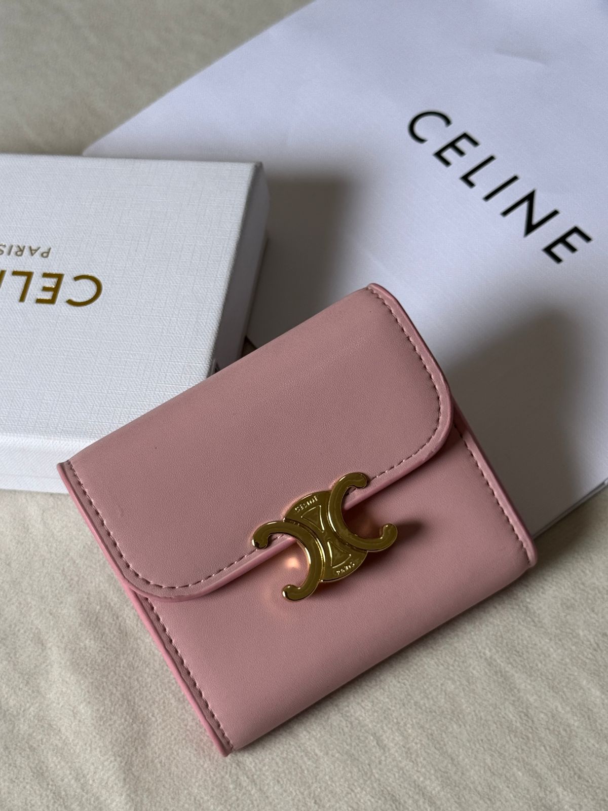 celine Triomphe Compact Flap Wallet