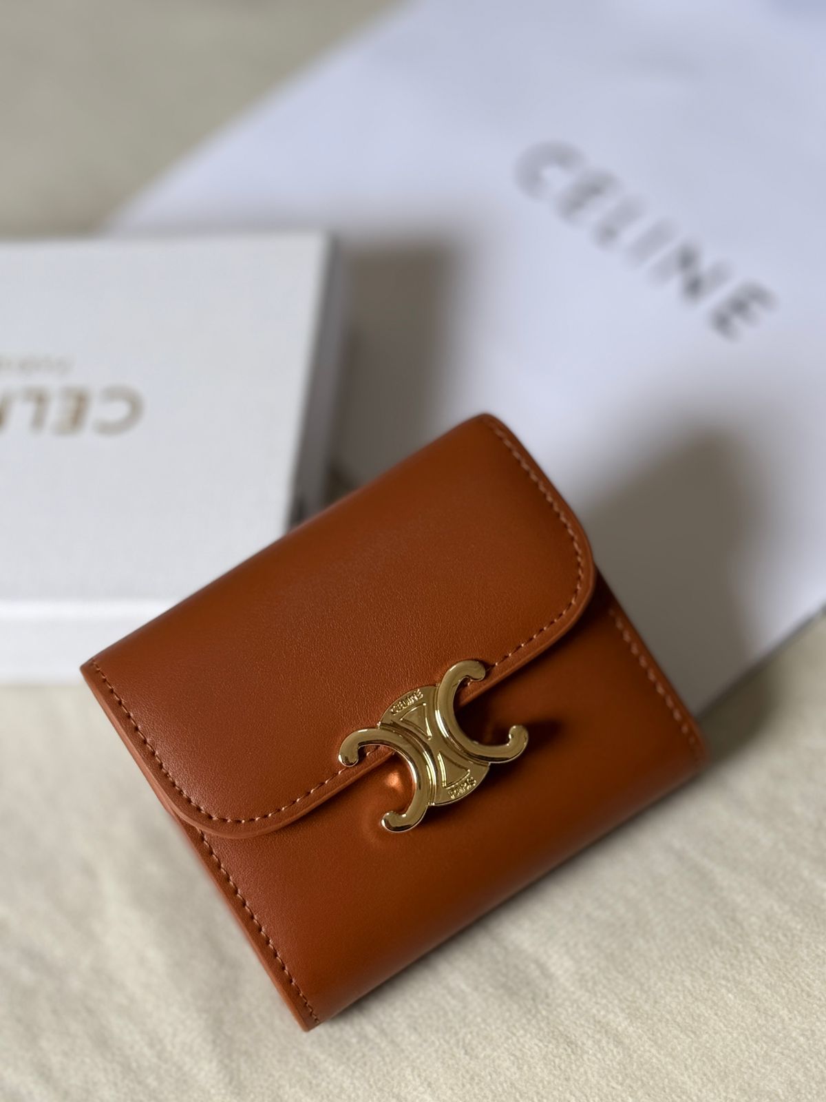 celine Triomphe Compact Flap Wallet