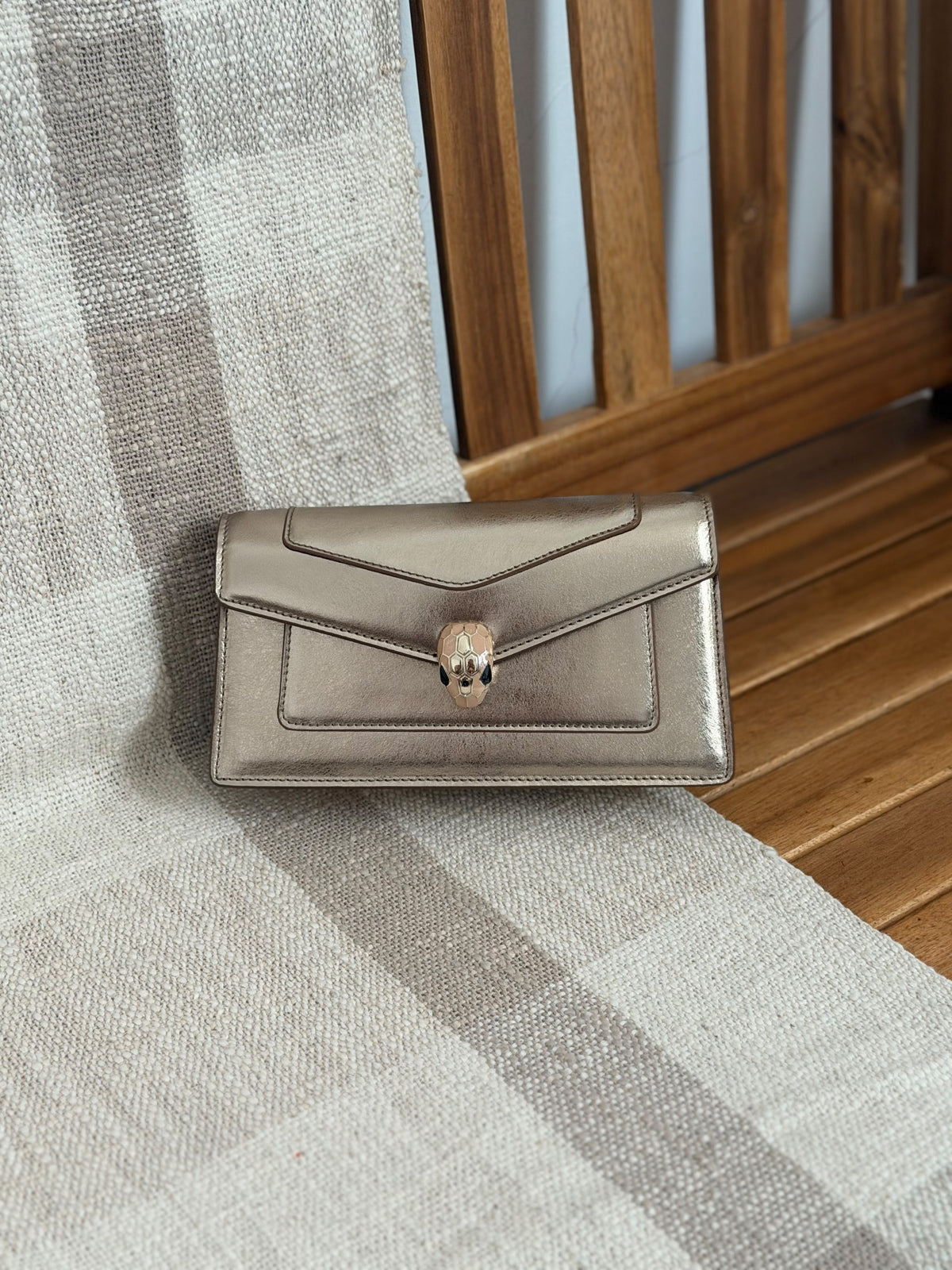 BVLGARI Serpent Clasp Envelope Top Handle Bag
