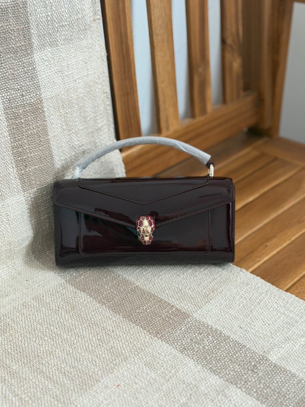 BVLGARI Serpent Clasp Envelope Top Handle Bag