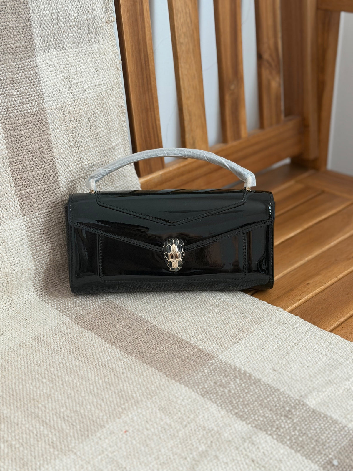 BVLGARI Serpent Clasp Envelope Top Handle Bag