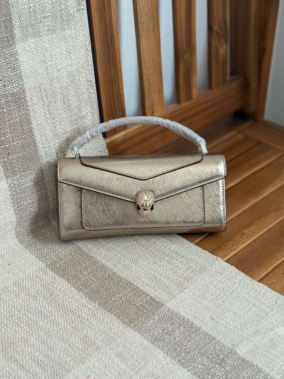 BVLGARI Serpent Clasp Envelope Top Handle Bag