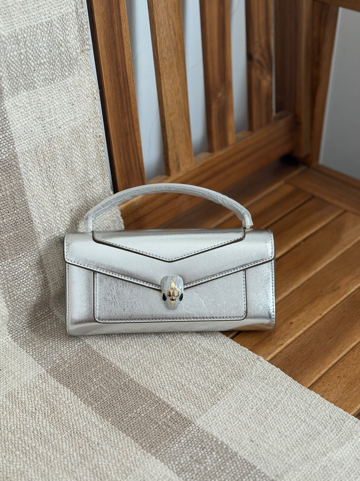 BVLGARI Serpent Clasp Envelope Top Handle Bag