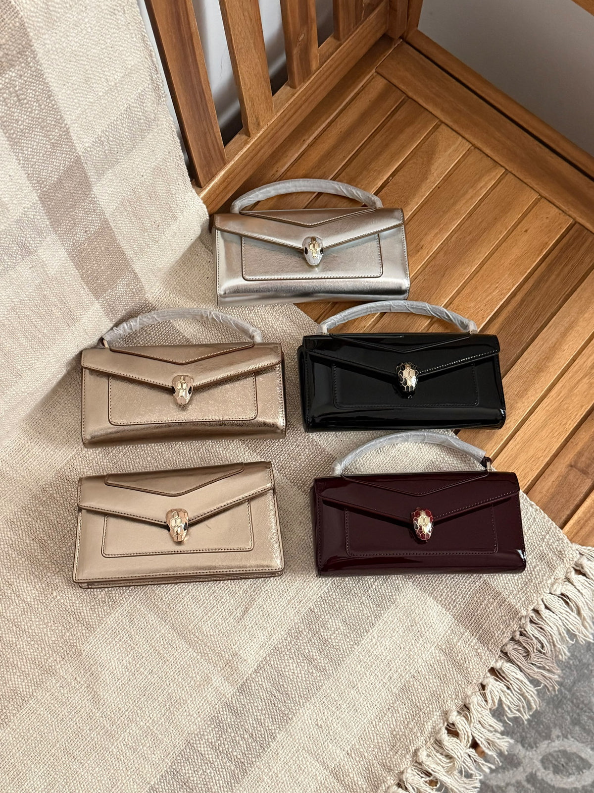 BVLGARI Serpent Clasp Envelope Top Handle Bag