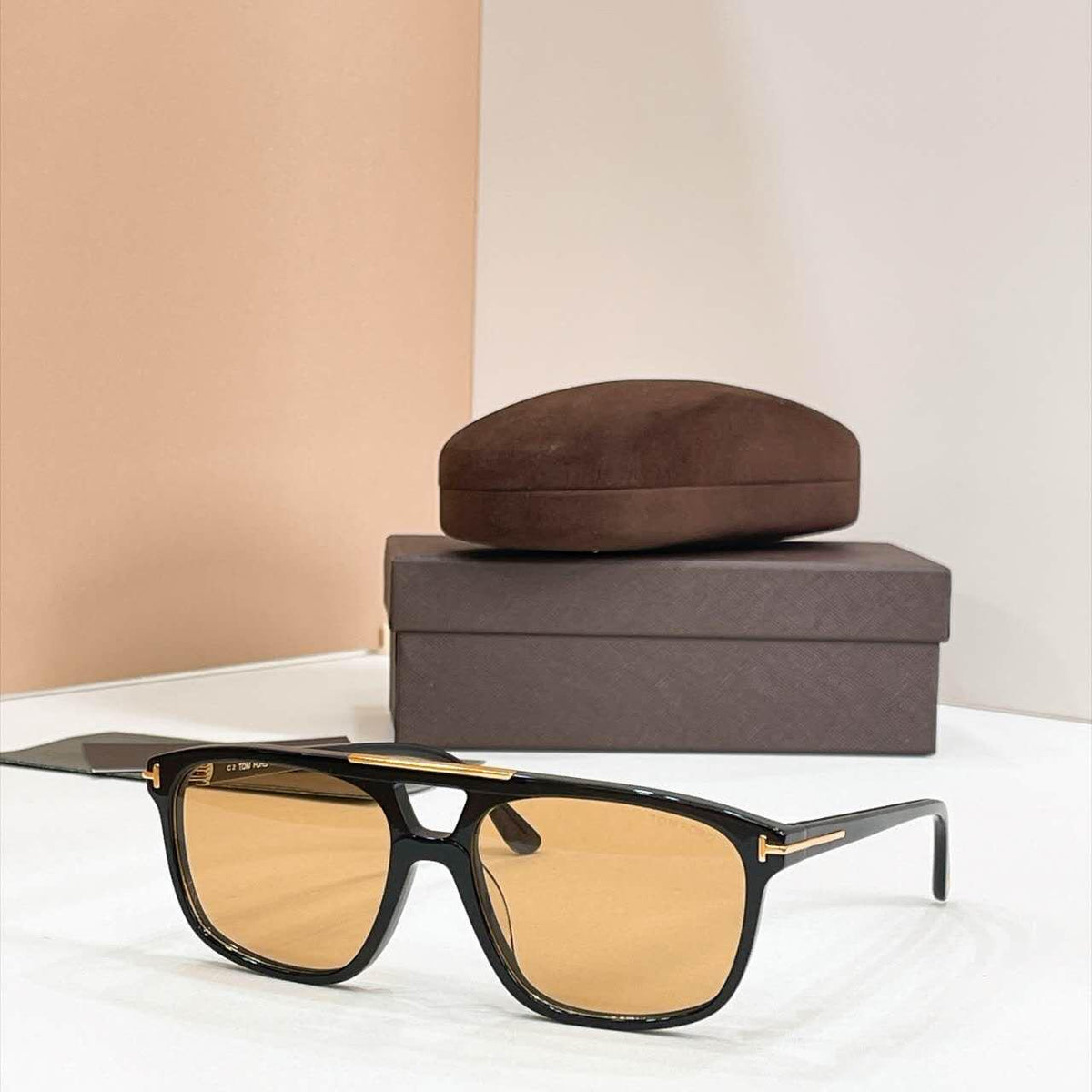 T Accent Double Bridge Square Sunglasses