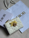 Dior Cannage Bow Zip Wallet