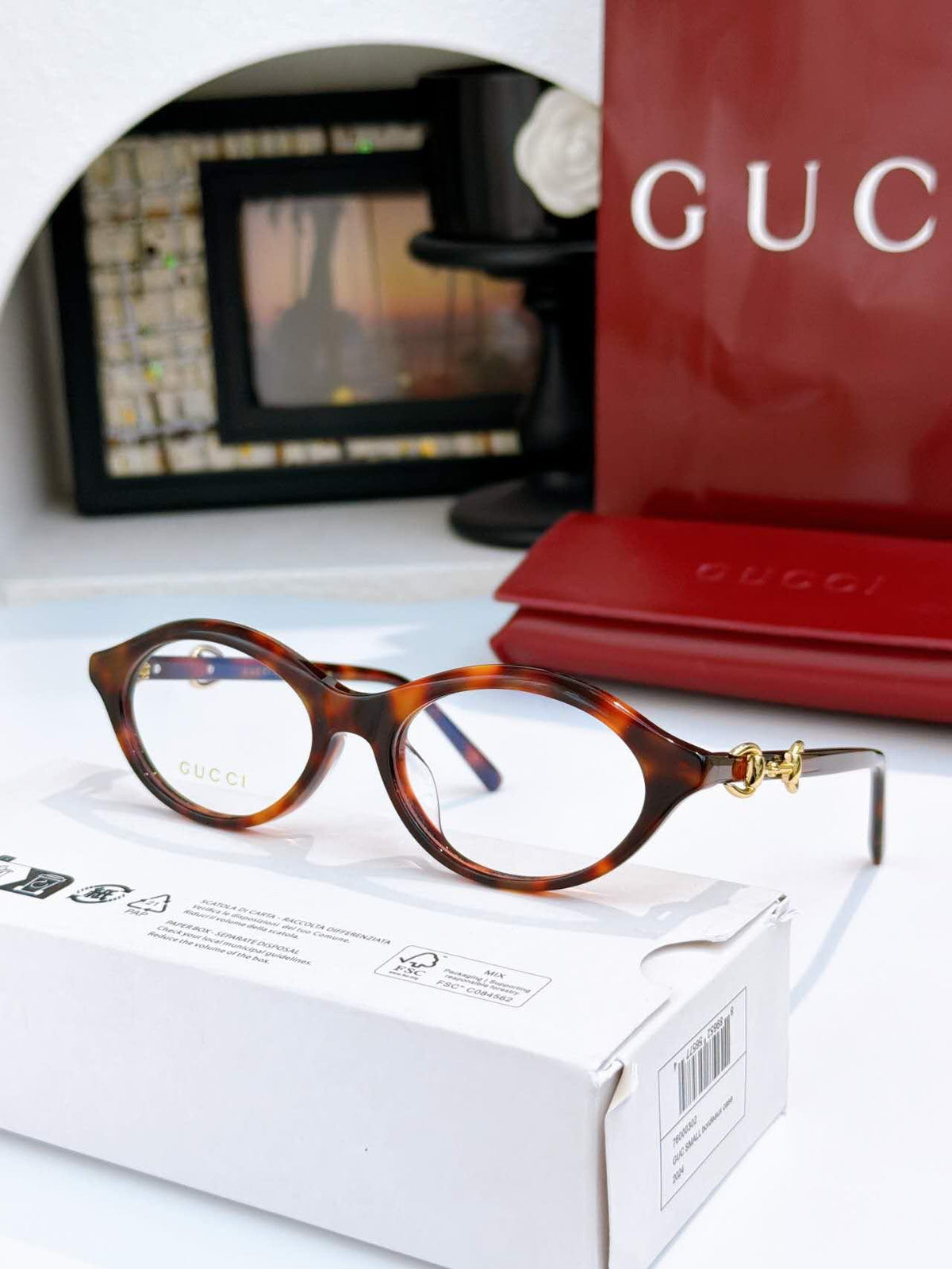 Gucci Oval Horsebit Clear Glasses