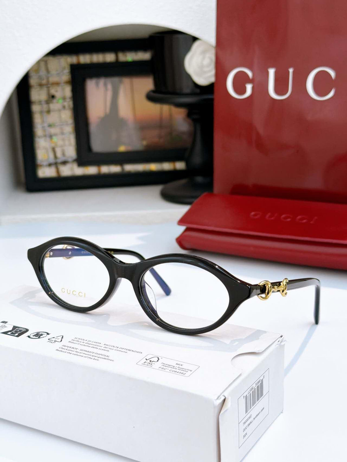 Gucci Oval Horsebit Clear Glasses