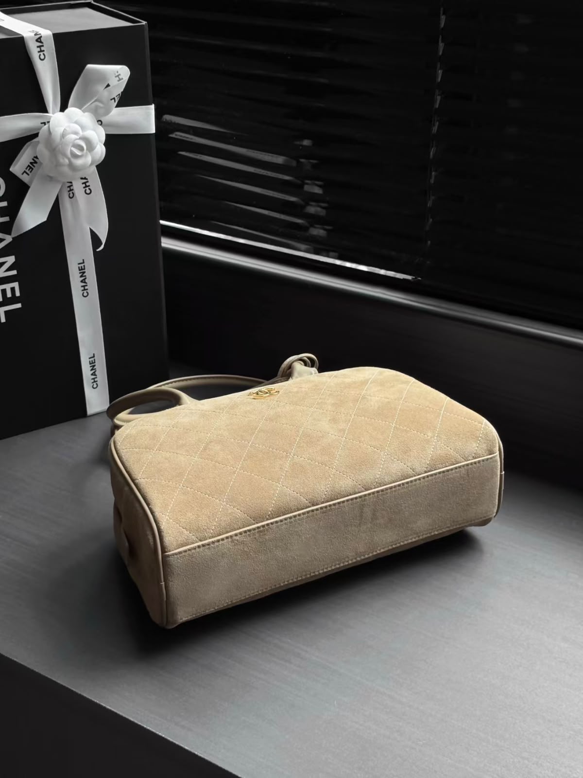 CHANEL Quilted Zip-Top Bowling Bag