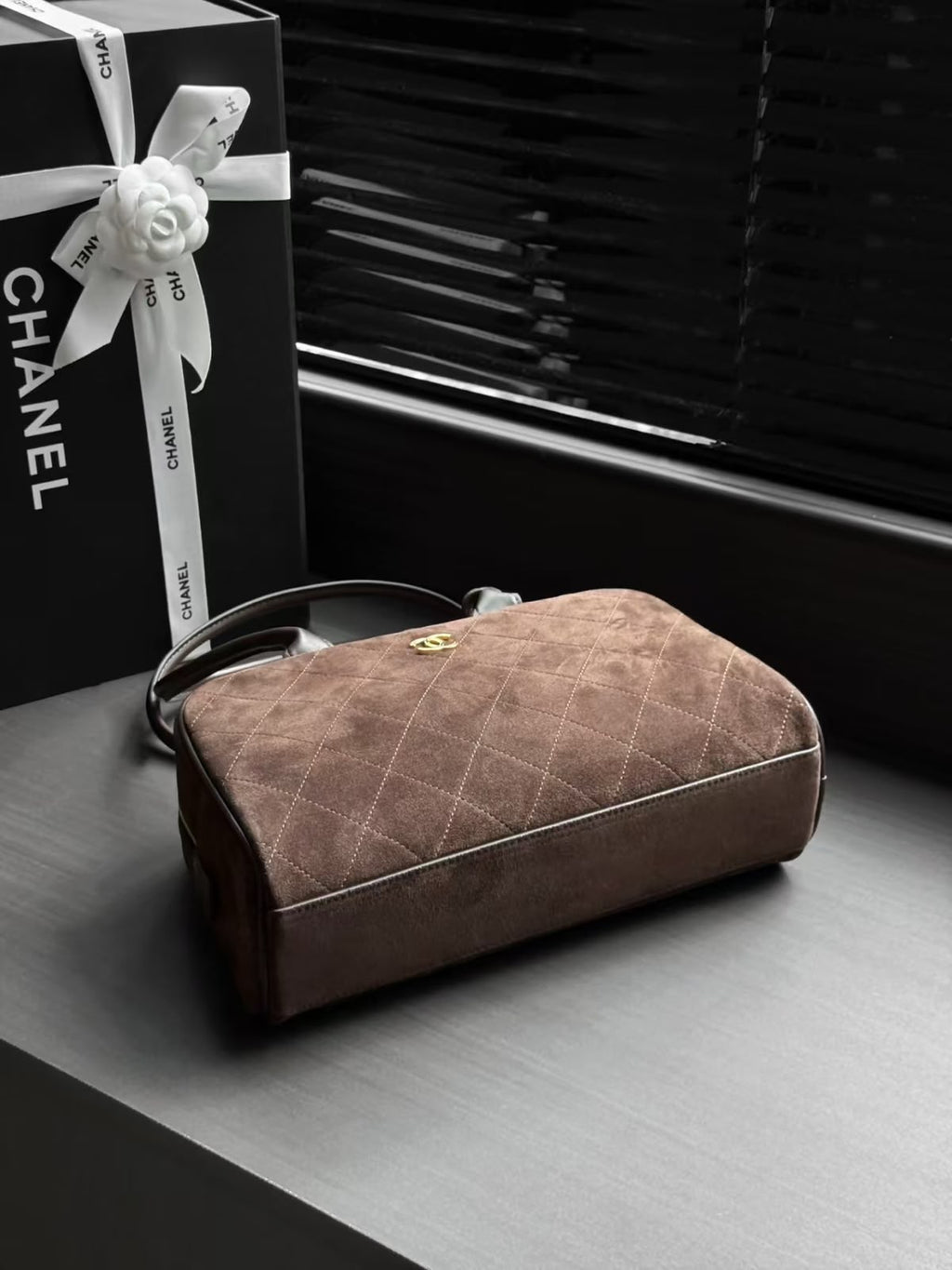 CHANEL Quilted Zip-Top Bowling Bag