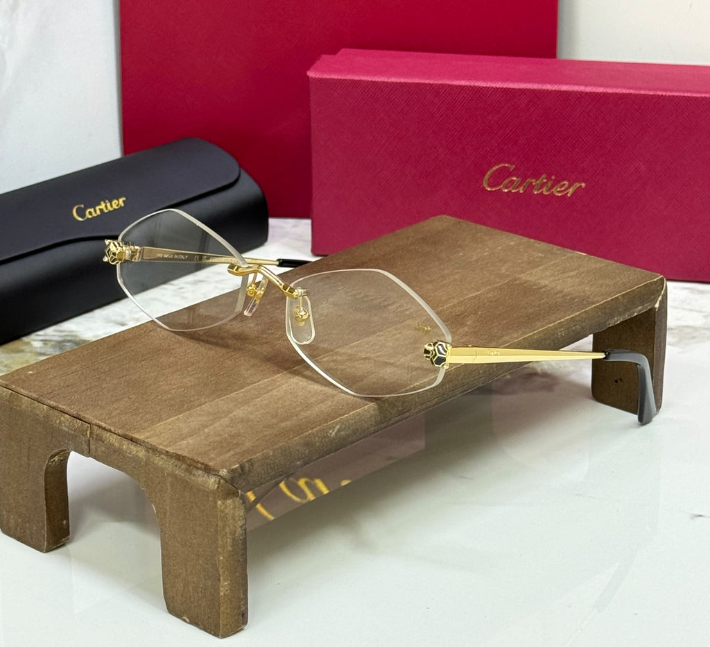 Cartier Rimless Geometric Clear Glasses