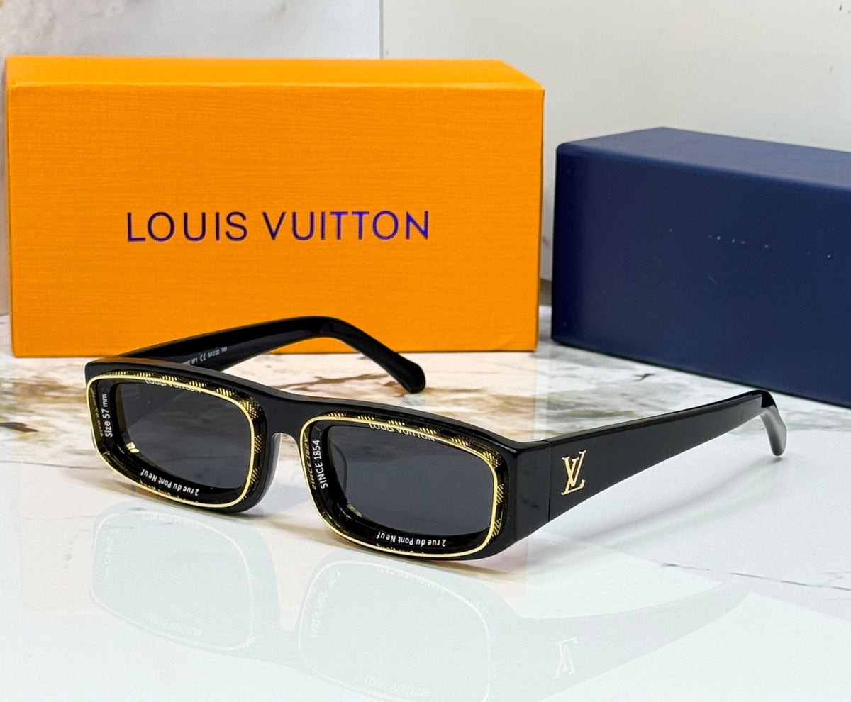 LV Rectangular Lettered Rim Sunglasses