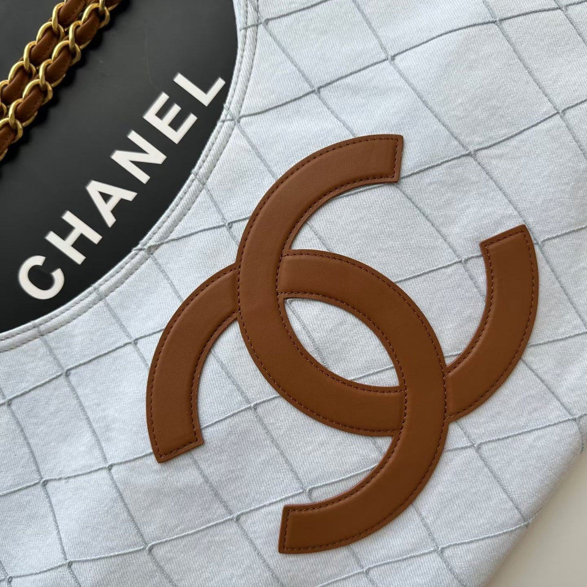 CHANEL Large-Logo Quilted Shoulder Bag