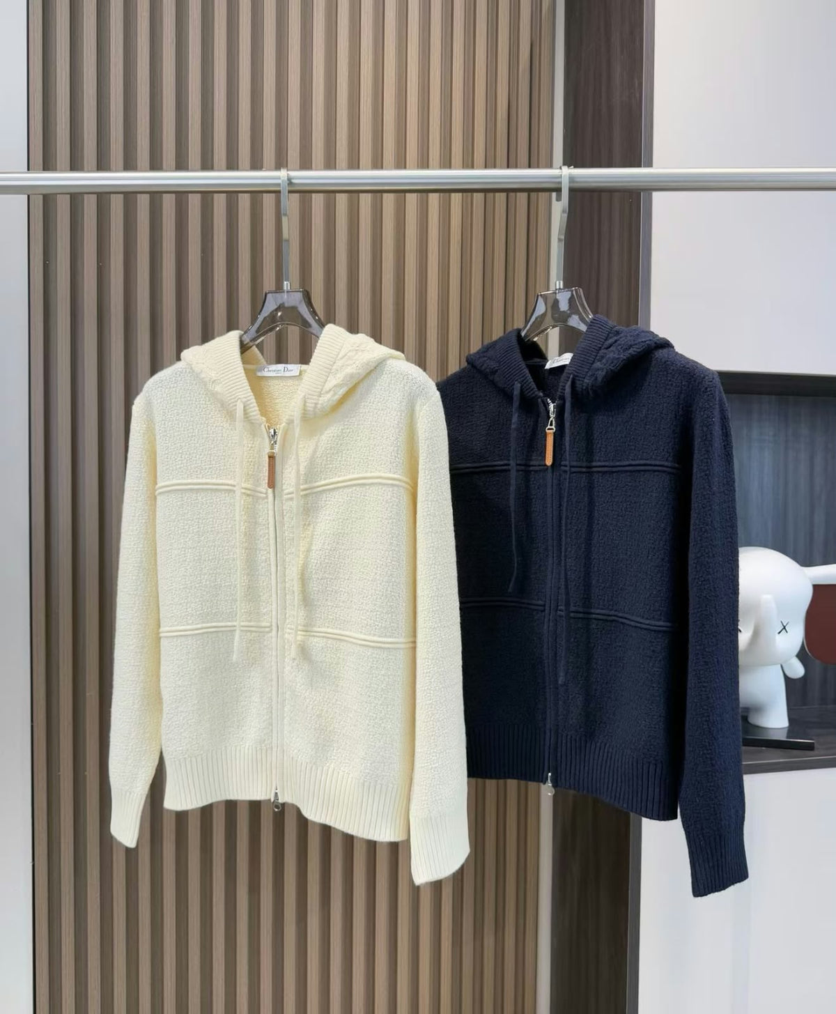 DIOR Hooded Zip-Up Cardigan