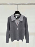 DIOR Layered-Collar Knit Sweater