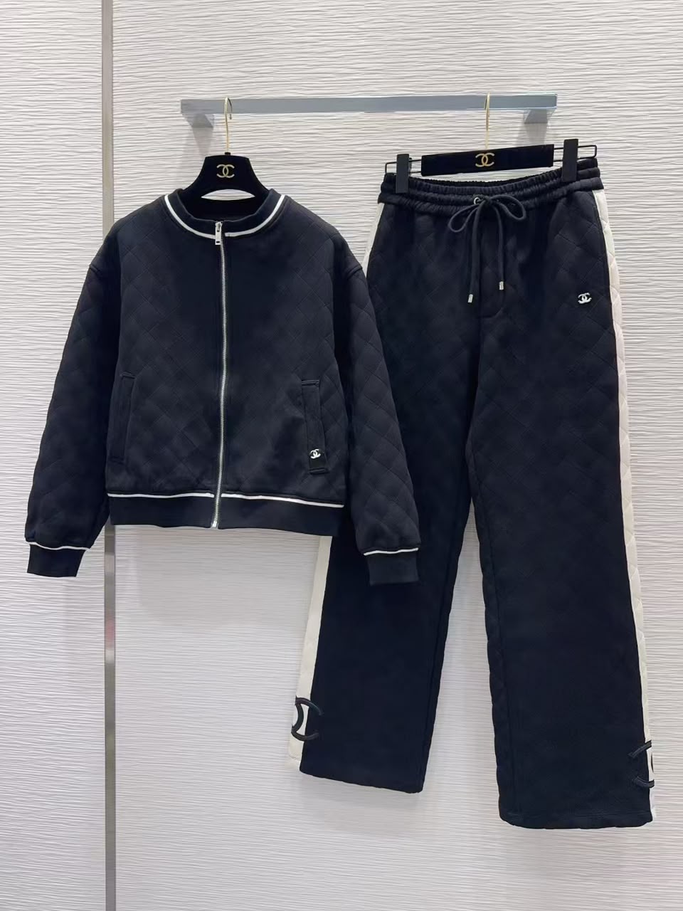 CHANEL Quilted Zip-Up Tracksuit