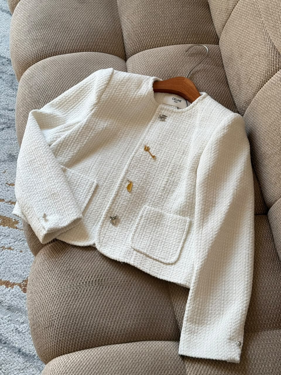CELINE Charm-Button Cropped Jacket