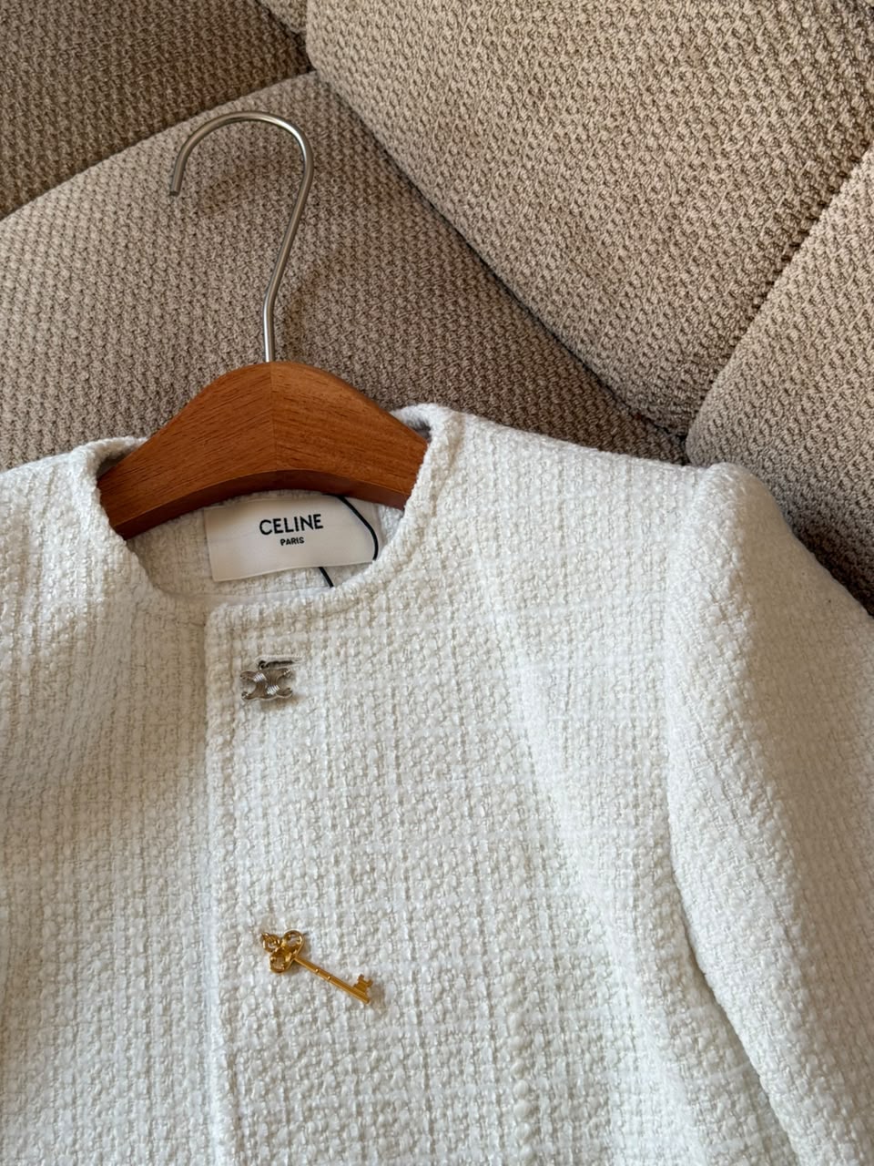 CELINE Charm-Button Cropped Jacket