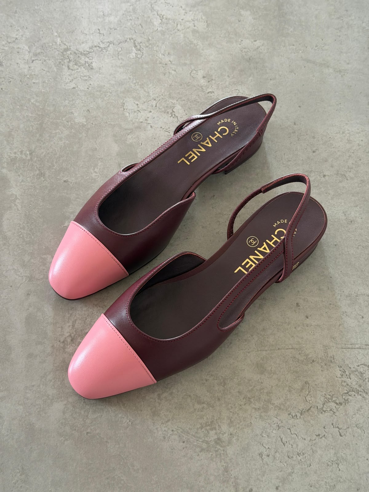 CHANEL Two-Tone Slingback Flats