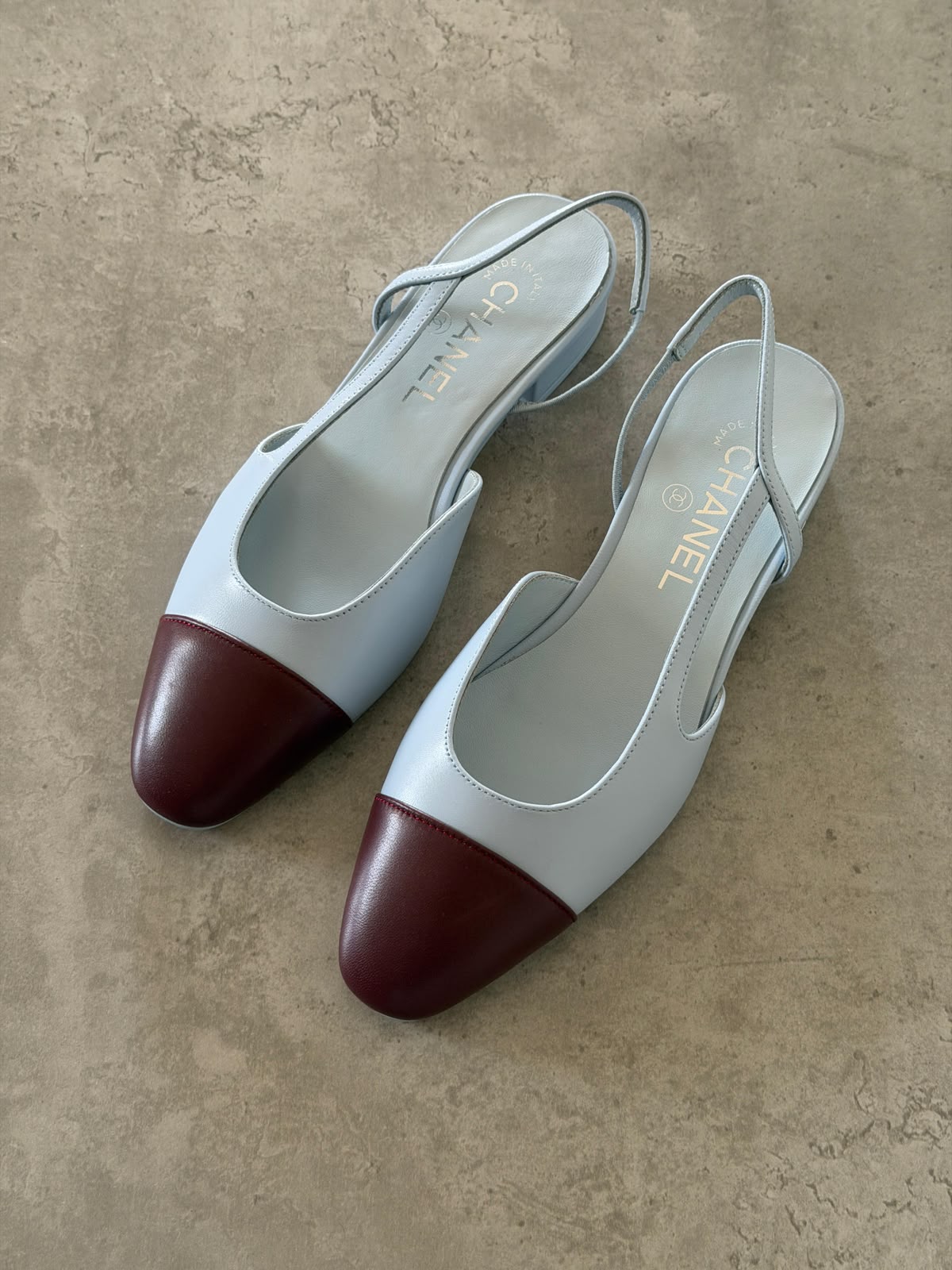 CHANEL Two-Tone Slingback Flats